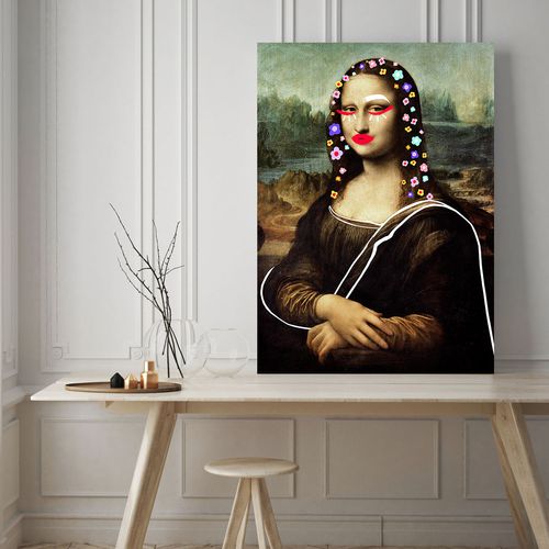 Obraz na płótnie Mona Lisa w kwiatach 70x100 cm na Arena.pl