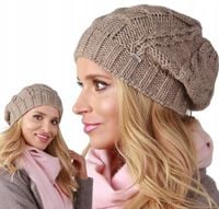 Latte Zimowa CZAPKA damska dziana smerfetka A4