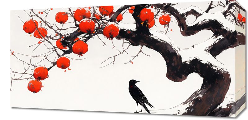 Obraz 60x30cm Kruk przy Drzewie zdjęcie 1