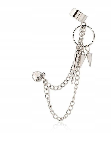 KOLCZYK ŁAŃCUSZKI KOLCE SREBRNY zdjęcie 1