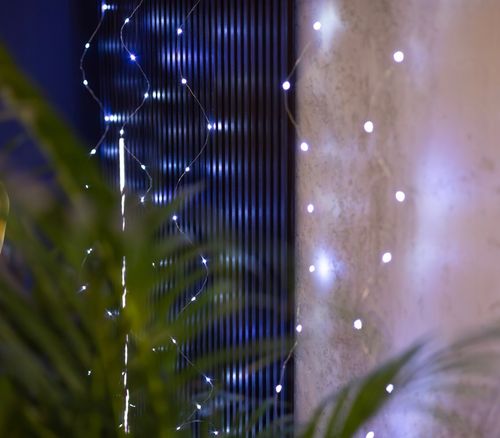 KURTYNA ŚWIETLNA LAMPKI SOPLE DRUCIKI 200 LED 2x2m GIRLANDA USB + ADAPTER na Arena.pl