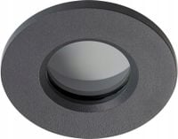 Lampa sufitowa okrągła podtynkowa szara do łazienki na taras - IKA ROUND