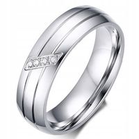 Damska Obrączka Stal Chirurgiczna z Cyrkoniami