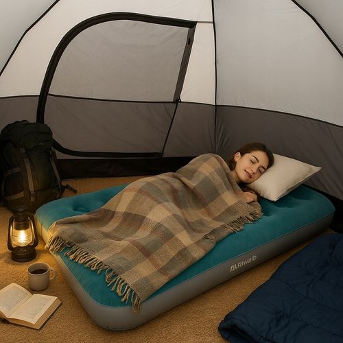 Materac dmuchany Riwall RRD-02 - 191×137×22 cm – welurowy 2-os na Arena.pl