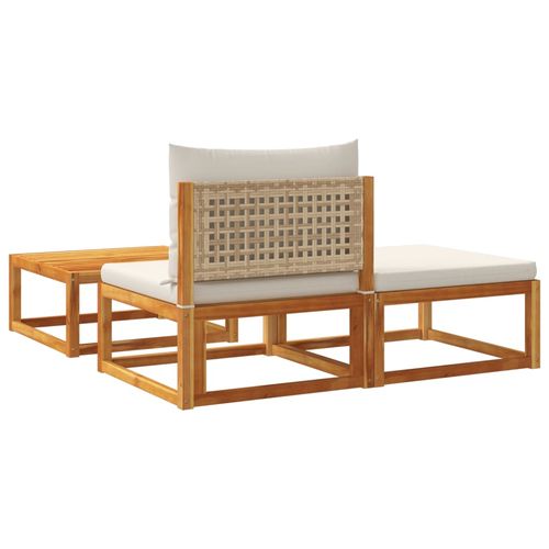 3-częściowy zestaw wypoczynkowy do ogrodu z poduszkami, drewno akacjowe i r na Arena.pl
