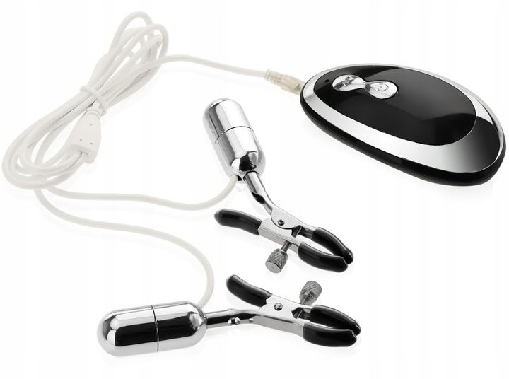 Wibrujące zaciski klamry na sutki 20 mocnych funkcji wibracje BDSM gadżet zdjęcie 2