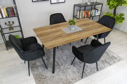 Krzesło LUGO - aksamit czarny / nogi czarne x 2 na Arena.pl