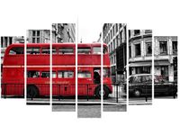 80CM 140CM OBRAZ 7 ELEM CZERWONY PIĘTRUS ŚCIENNY