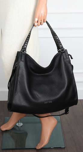 Torebka Damska Shopper worek modna duża lekka torba A4 na Ramię 6867 Czarna na Arena.pl