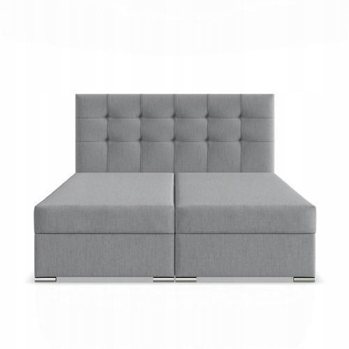 Łóżko Kontynentalne ELDA JASNY SZARY Podwójne Tapicerowane Pojemnik 160x200 na Arena.pl