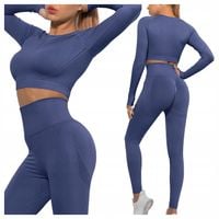 KOMPLET sportowy dwuczęściowy LEGGINSY top ZESTAW na siłownię FITNESS M