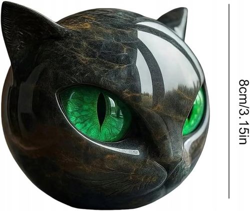 Luksusowy Czarny Kota Kamienna Rzeźba Czarna Obsydian Kryształowy Kamień Ko na Arena.pl