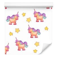 Tapeta dla dziewczynki jednorożce gwiazdy akwarela