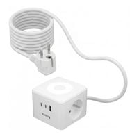 PRZEDŁUŻACZ KOSTKA ZASILAJĄCA 3 USB 2 GNIAZDA SMART LISTWA Huslog BIAŁY