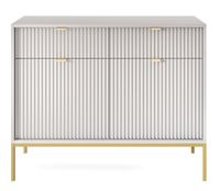 Komoda Delicious ryflowana szara złote nogi