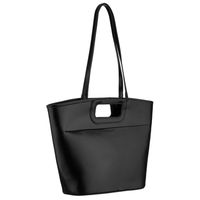 duża, czarna shopperka damska wykonana ze skóry ekologicznej, zamykana