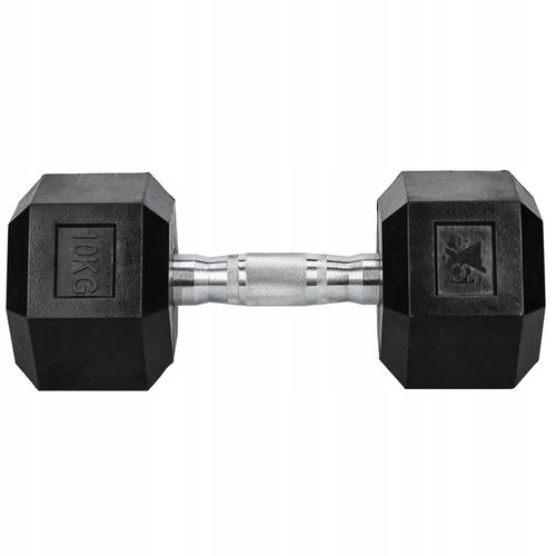 HANTEL ŻELIWNY OGUMOWANY CIĘŻAREK HEX 10KG SOLIDNY WYTRZYMAŁY STALOWY PRO na Arena.pl