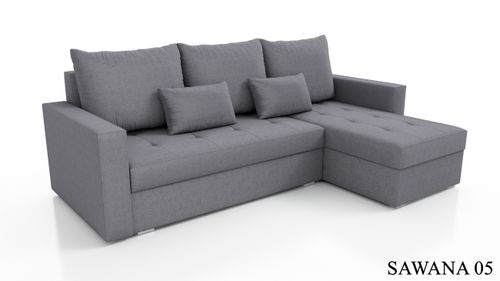 Rozkładany narożnik Focus pikowany z pojemnikiem na Arena.pl