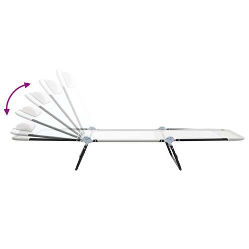 Składany leżak 1-osoba Kremowy 182 x 55 x 85.5cm Textilene na Arena.pl