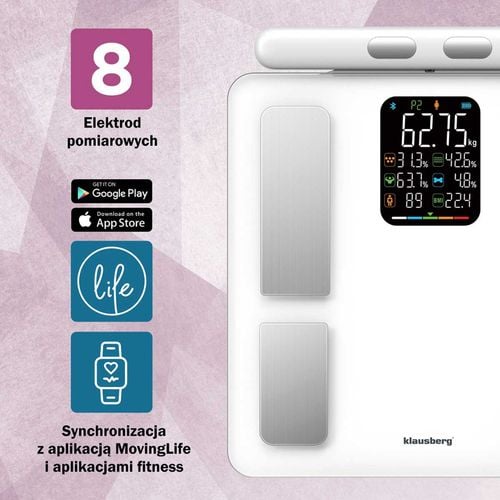 analityczna waga łazienkowa smart ios android klausberg kb-7857 na Arena.pl
