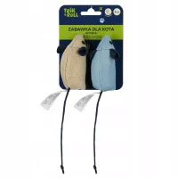 Pobudzająca zabawka dla kota - lekkie materiałowe myszki Trik&Roll 2szt/op