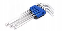 KLUCZE IMBUSOWE TORX TYP L z otworem T10-T50 9szt
