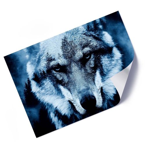 Plakat, Wilk niebieski 70x50 na Arena.pl