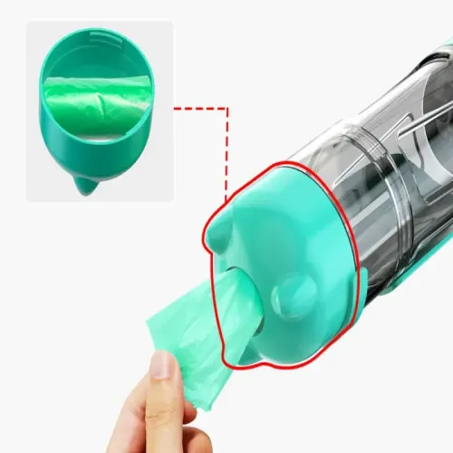 Butelka 300ml podajnik karmy poidło dla psa kota z podajnikiem worków na Arena.pl