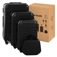 Zestaw walizek 4w1 duża średnia kabinowa mała na kółkach CONSEÉ czarny