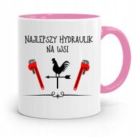 Kubek Różowy Prezent Dla Najlepszego Hydraulika Z Nadrukiem Ze Zdjęciem
