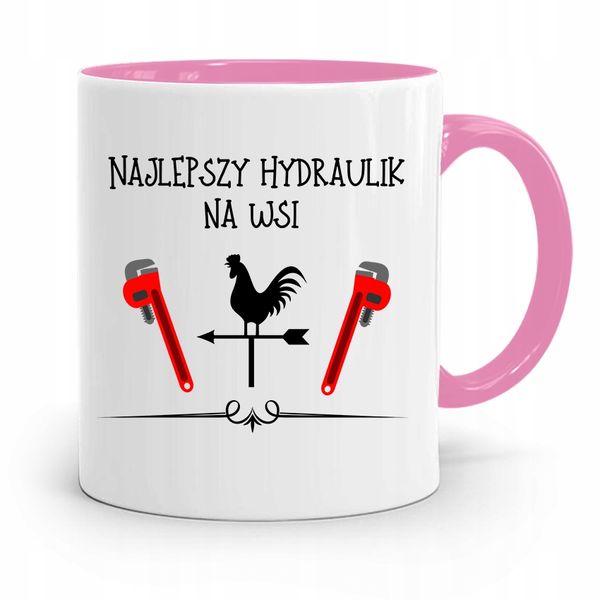 Kubek Różowy Prezent Dla Najlepszego Hydraulika Z Nadrukiem Ze Zdjęciem zdjęcie 1