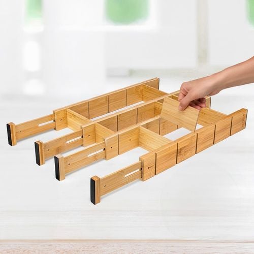 4x BAMBUSOWY ORGANIZER DO SZUFLADY SEPARATOR PRZEGRÓDKA Z 9 na Arena.pl