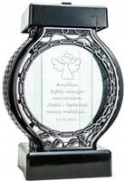 Nowoczesny znicz z grawerem Czarny Ozdobny DLA DZIECKA z dedykacją