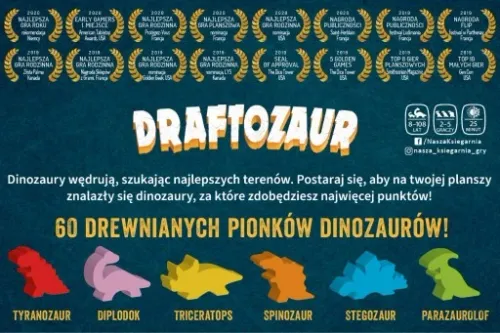 GRA PLANSZOWA DRAFTOZAUR najlepsza gra dinozaurach na Arena.pl