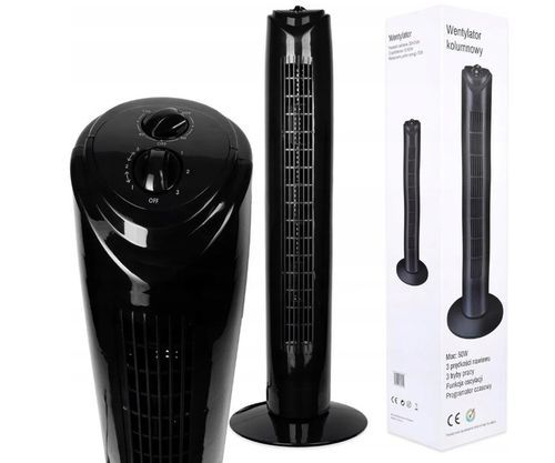 Wentylator kolumnowy podłogowy stojący wiatrak cichy oscylacja timer na Arena.pl