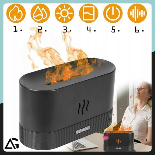 NAWILŻACZ POWIETRZA DYFUZOR LAMPKA NOCNA LED EFEKT PŁOMIENIA KOMINEK na Arena.pl