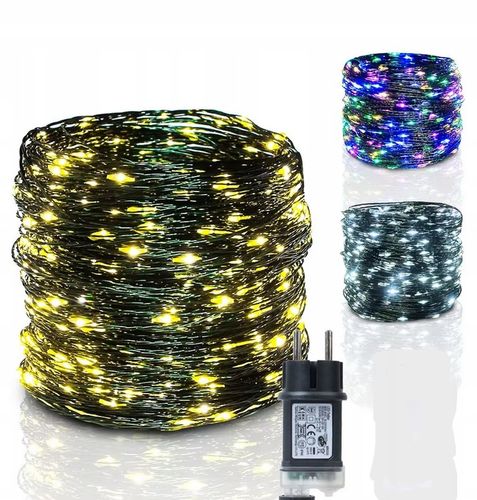 Lampki druciki mikro 1000LED 100 METRÓW NA ZIELONYM KABLU na Arena.pl