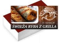 Wizytówki firmowe reklamowe 100szt dużo wzorów ŚWIEŻA RYBA Z GRILLA