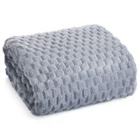 Koc narzuta CINDY6 130x160 srebrny z przestrzennym tłoczeniem 3D