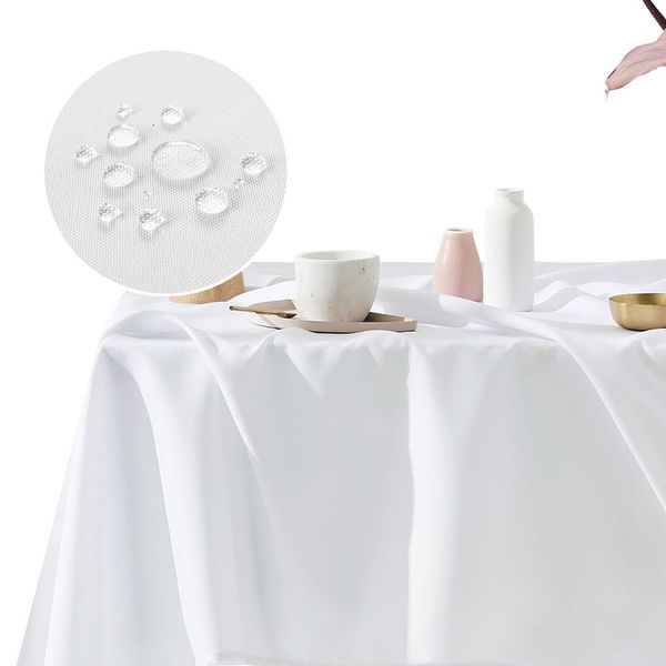 Obrus plamoodporny na duży stół na ławę 140x300 wodoodporny biały Aura zdjęcie 1