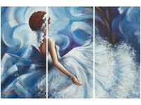 60 90CM OBRAZ 3 ELEM KOBIETA TAŃCU DRUK PŁÓTNO RAMA