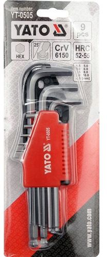 Klucze imbusowe hex kula 1,5-10mm komplet 9 sztuk YT-0505 YATO na Arena.pl