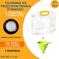 Pojemnik do Przechowywania Żywności (Zboża, Płyny) ViO PE-T 2.5l z Konewką