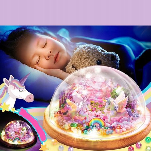 ZESTAW LAMPKA NOCNA Z POZYTYWKĄ DO TWORZENIA JEDNOROŻCÓW DLA DZIEWCZYNEK na Arena.pl