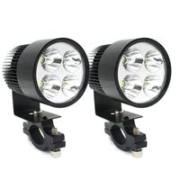 2X Halogen Motocyklowy L4F 4Xled Cree 20W+Włącznik Czarny