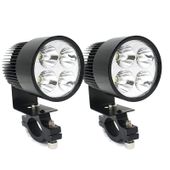 2X Halogen Motocyklowy L4F 4Xled Cree 20W+Włącznik Czarny