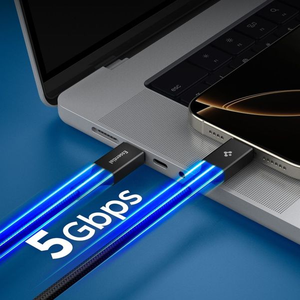 spigen eb10010cc essential type-c cable 100w 100cm black zdjęcie 5