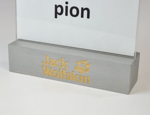 stojak na menu ulotkę plexi + drewniana podstawka z grawerem A5 10 szt na Arena.pl