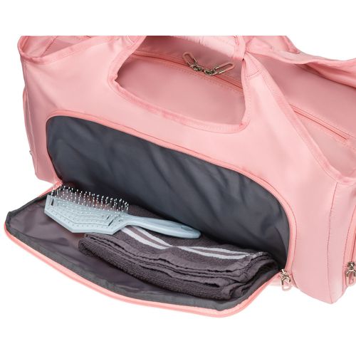 weekendowa torba podróżna z poliestru w różowym kolorze zamykana na suwak na Arena.pl
