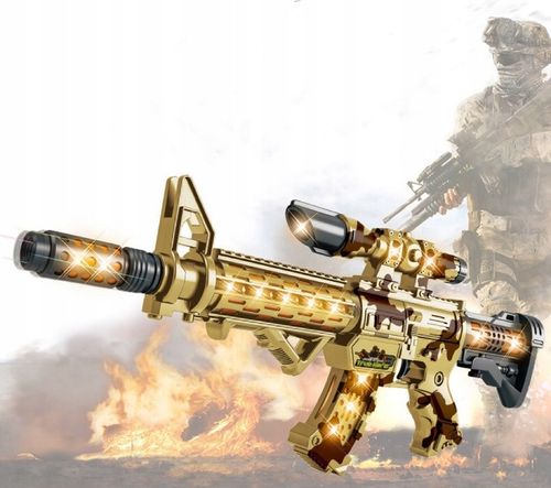 ZABAWKA BROŃ KARABIN MASZYNOWY DŹWIĘK ŚWIATŁA LED na Arena.pl